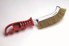 Brosse SKRIB convexe - Acier - Manche rouge