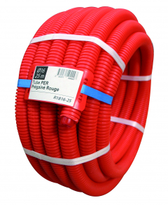 Tube PER prégainé rouge - 10 x 12 - 25 m