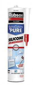 Mastic - Rubson - Bain et cuisine pure - Silicone blanc - Anti moisissures - 280 ml