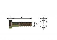 Vis - Tête hexagonale - Classe 10.9 - Brute - 12 x 40 mm - DIN 933 - Par 100