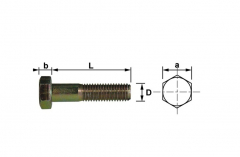 Vis - Tête hexagonale - Classe 10.9 - Brute - 14 x 40 mm - DIN 933 - Par 50