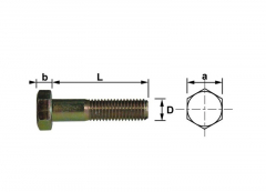 Vis - Tête hexagonale - Classe 10.9 - Brute - 16 x 60 mm - Par 25