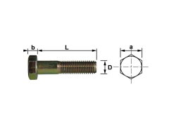 Vis - Tête hexagonale - Classe 10.9 - Brut - 24 x 60 mm - Par 5