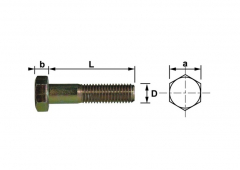 Vis - Tête hexagonale - Classe 10.9 - Brute - 24 x 100 mm - Par 5