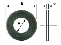 Rondelles plates zinguées - Ø 20 mm - Par 50