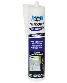 Silicone tous supports sanitaires - GEB - Transparent - 280 ml