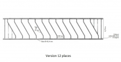 Barrière oblique Cosnet pour veau - ø 42,4 mm - 3 m - 9 places