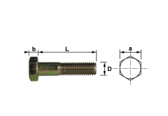 Vis - Tête hexagonale - Classe 10.9 - Brute - 12 x 90 mm - Par 50