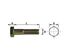 Vis - Tête hexagonale - Classe 10.9 - Brute - 14 x 70 mm - Par 25