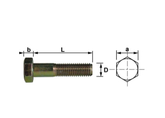 Vis - Tête hexagonale - Classe 10.9 - Brut - 8 x 40 mm - Par 100