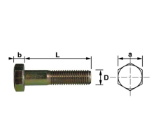 Vis - Tête hexagonale - Classe 10.9 - Brute - DIN 933 - 10 x 30 mm - Par 100