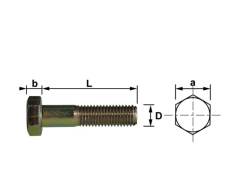 Vis - Tête hexagonale - Classe 10.9 - Brute - 12 x 70 mm - Par 50