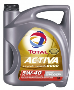 Huile moteur Total Activa 9000 Diesel 5W-40 - Bidon de 5 L