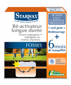 Ré-activateur longue durée pour fosses septiques - Starwax - Boîte de 500 gr