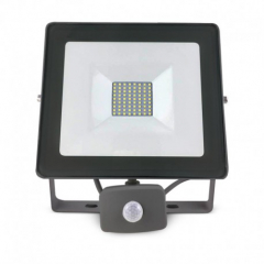 Projecteur extérieur LED plat gris avec  détecteur - 50 W - 4400 lumens