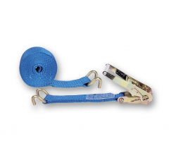 Sangle d'arrimage avec tendeur à cliquet + 2 crochets ouverts - Chapuis Jean - Polyester - 50 mm x 6 m - Bleu