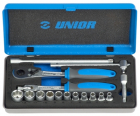 Coffret métal de douilles - Unior - 1/4 - 4 à 13 mm