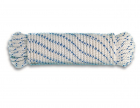 Corde tressée en polypropylène - Ø 10 mm - Blanc/Bleu